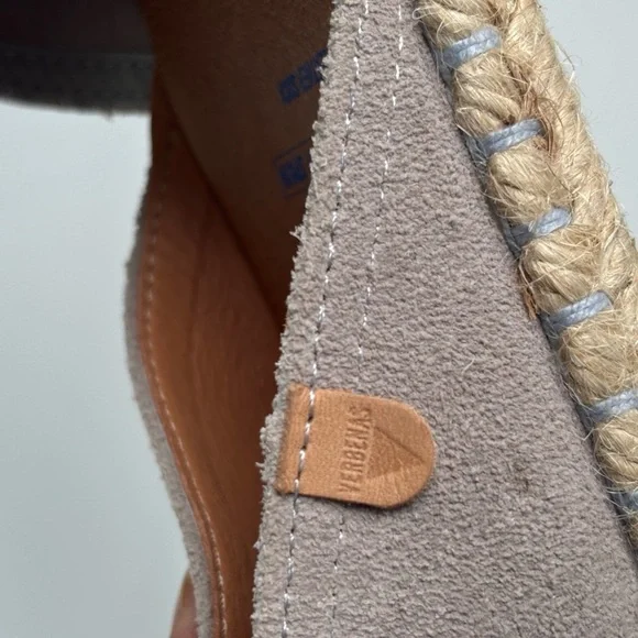 Verbenas Carmen Serraje Piedra Suede Espadrille Flat Shoes Size 41/ US 10.5/11 - Picture 10 of 16